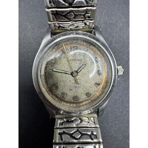 Vintage Harman Early 1900s Incabloc Automatic Silver Case Manual Wind Watch